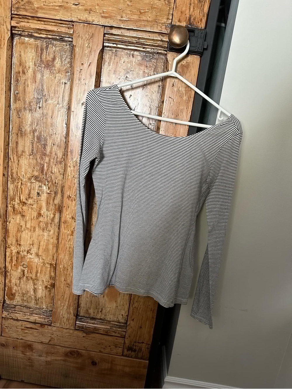 Garage Black & White Striped Long Sleeve Top